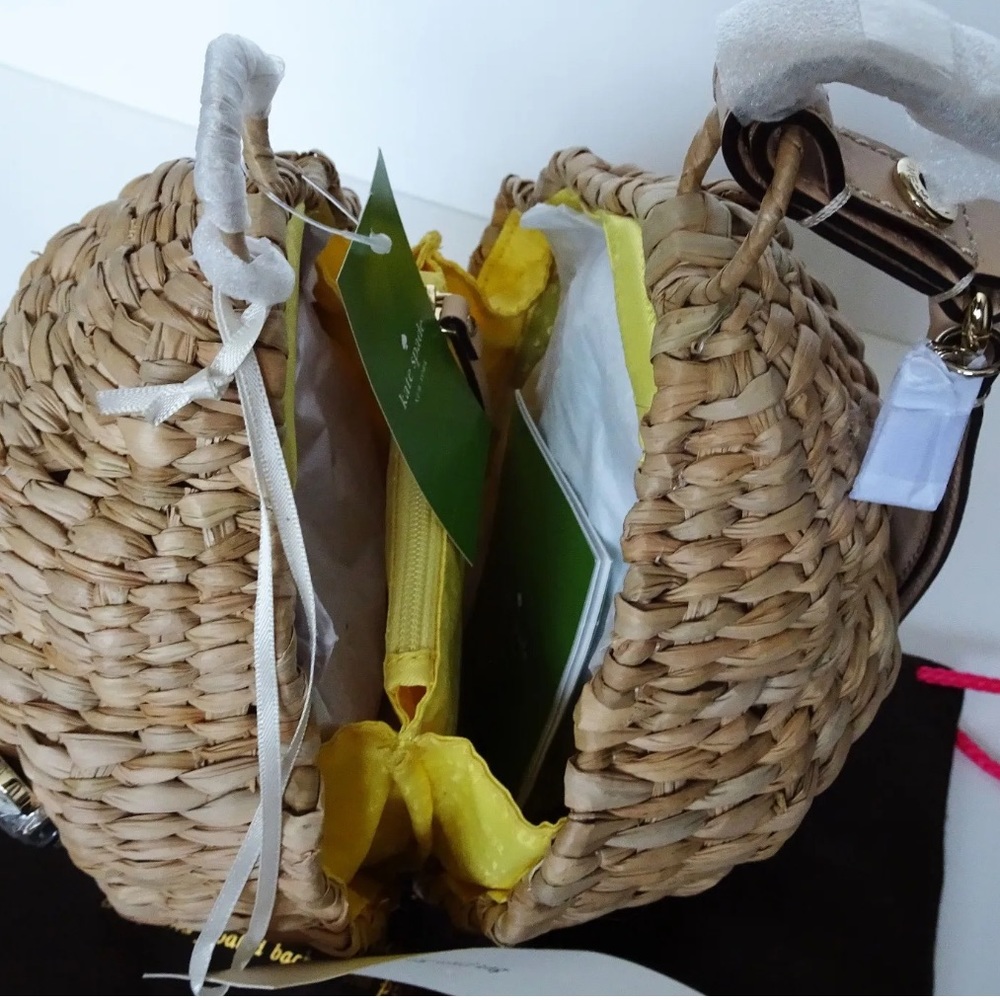 SOLD - NWT KATE SPADE Oh HONEY 🐝 Pot Wicker Purse - Picture 2 of 10